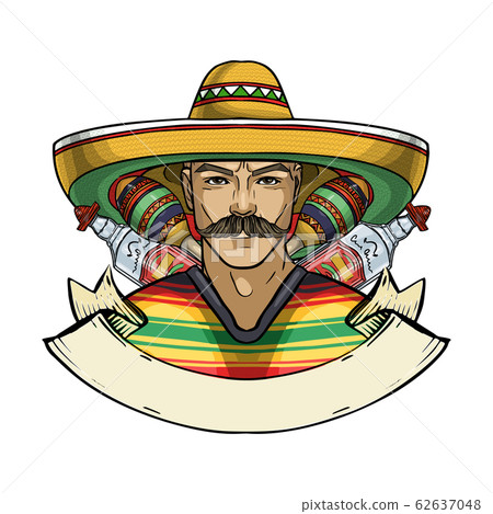 Hand drawn sketch mexican man 62637048