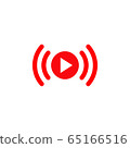 Live Stream sign. Red symbol, button of live 65166516