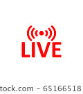 Live Stream sign. Red symbol, button of live 65166518