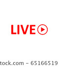 Live Stream sign. Red symbol, button of live 65166519