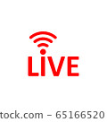 Live Stream sign. Red symbol, button of live 65166520