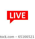 Live Stream sign. Red symbol, button of live 65166521