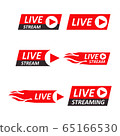 Live Stream signs set. Emblem, logo. 65166530