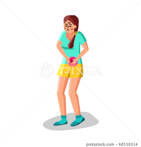 Girl Suffering Bladder Pain Urology Disease Vector 68530314