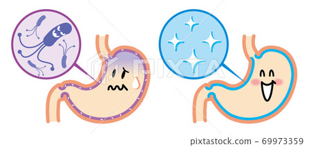 Stomach Helicobacter pylori illustration 69973359