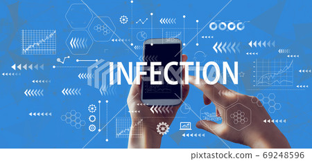 Infection theme with smartphone 69248596