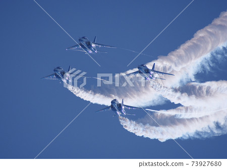 Blue Impulse Blue Sky and Smoke 73927680