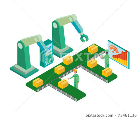 Robotized image illustration of shipping process 75461136