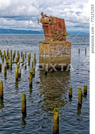 Rusting old industrial equipment - Astoria - Oregon 77225203