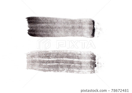 Black color watercolor handdrawing as square line brush on white paper background 78672481