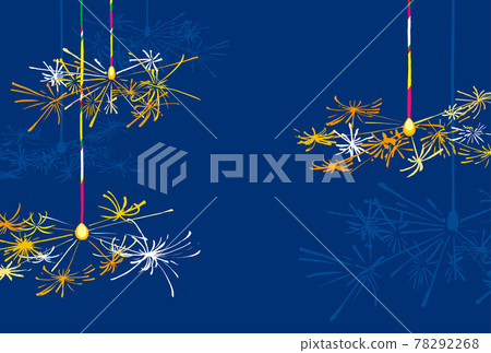 Summer greeting postcard of sparklers, horizontal navy blue background, no letters 78292268