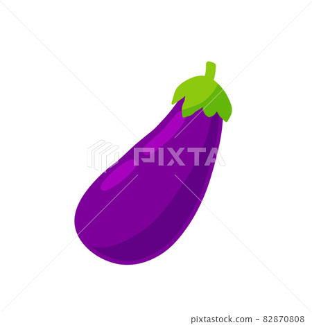 Eggplant. Purple vegetable. Natural vegan food. Flat illustration 82870808