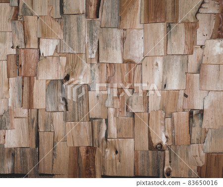 Wooden texture with chopped pieces tree, rough wood surface 83650016