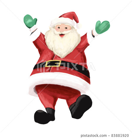 Santa Claus happy to raise his hand 83881920