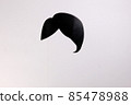 Black head hair shape paper die cut selfie portrait party fun paper prop sticker stick on white background 85478988