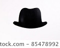 Black hat shape paper die cut selfie portrait party fun paper prop sticker stick on white background  85478992