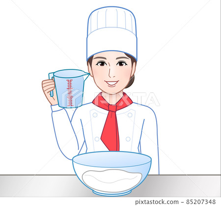 Illustration of a young and beautiful cook 85207348