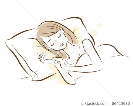 Vector illustration of a woman sleeping relaxed 86415680