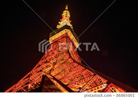 [Cityscape of Tokyo] Tokyo Tower at night 86865001