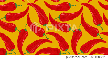 Vector seamless pattern of vintage chilli pattern. 88160394