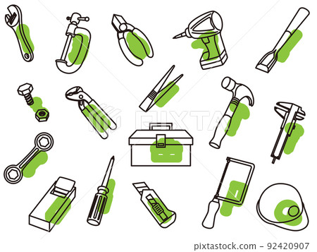 Outline accent tool icon set 92420907