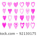 Pink elements set for Valentines design. Heart romantic illustration isolated on white background. 92130175