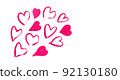 Valentines Day collection of different pink hearts icons isolated. 92130180