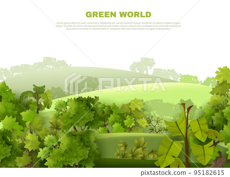 Green World Undulating Landscape  Eco Poster 95182615