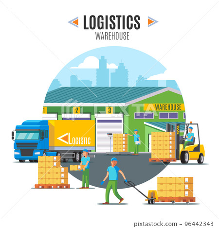 Logistic Warehouse Template 96442343