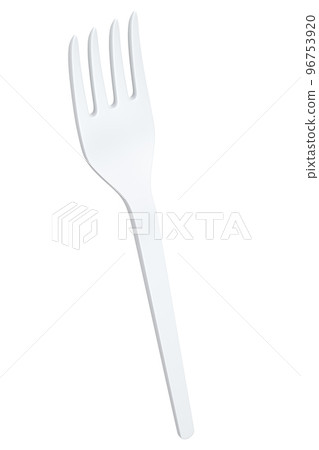 Eco-friendly disposable utensils like fork on white background. 96753920