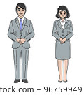 Men and women in suits smiling 96759949