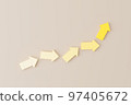 Top view of arrows soaring on background 97405672