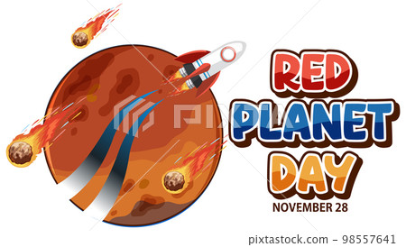 Red Planet Day Banner Design 98557641