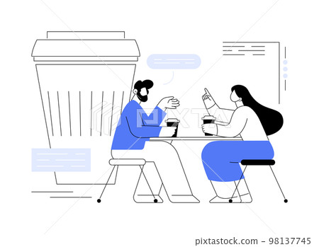 Coffee break abstract concept vector illustration. 98137745