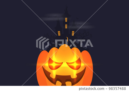 Halloween background flat design vector 98357488