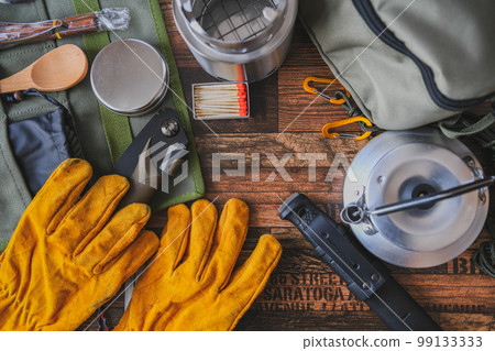 Outdoor camping equipment close-up shooting material 99133333