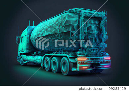 Hologram Tanker truck created with generative AI technology 99283429