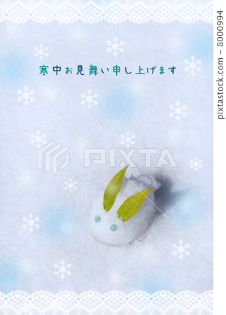 Snow rabbit in the cold 8000994