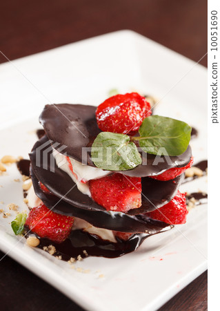 chocolate dessert with strawberry 10051690