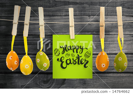 Composite image of happy easter greeting 14764662