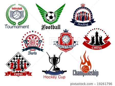 Sport games emblems and icons set 19261796