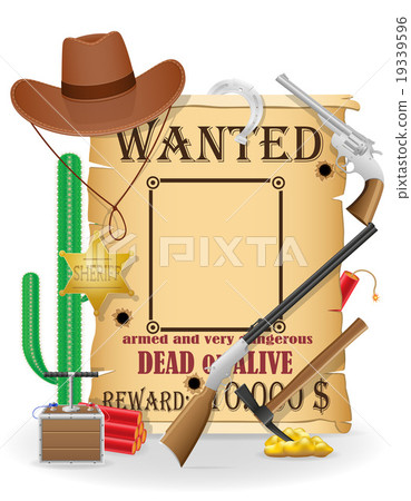 cowboy wild west concept icons vector illustration 19339596