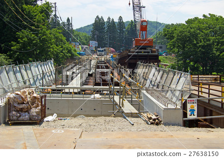 Restoration work of the bridge that fell down Okimura 27638150