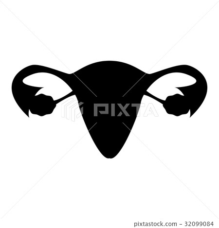 Uterus  the black color icon . 32099084