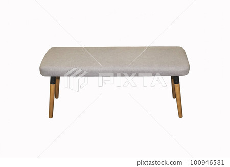 Comfortable gray bedside bench on white background. Interior element 100946581