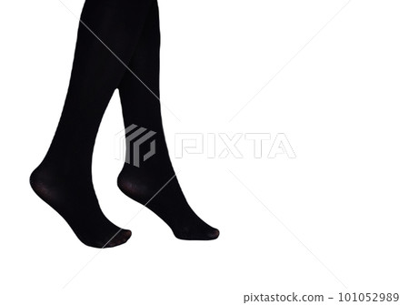 black nylon tights isolated on white background 101052989