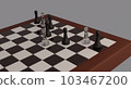 A chessboard with only black and glass pawns 103467200