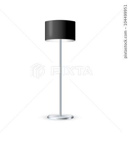 Lamp Closeup Isolated on White Background. Floor Lamps. Electric Torchere for Interior Design, Energy Furniture. Vector 104499951