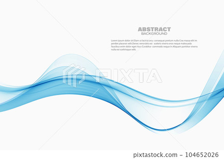 Blue transparent wave flow of abstract wave. 104652026