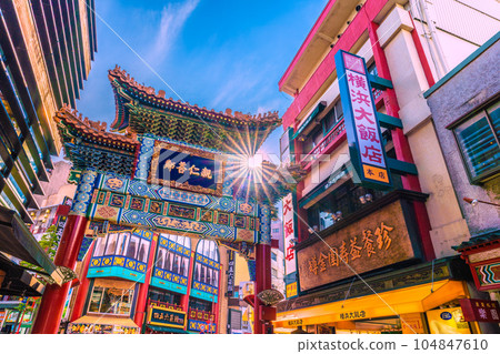 Tokyo cityscape in Japan Yokohama Chinatown / Zenrinmon (progressing liberation from masks). Light of Hope = June 13th 104847610